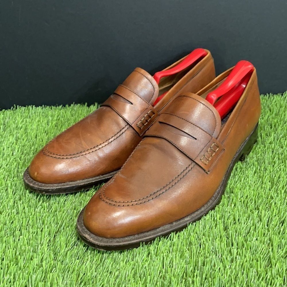 Men’s Jack Erwin Brown Leather Dress Penny Loafer, Size 8.5d